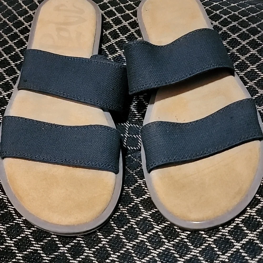 Black and brown double strap sandal - Picture 4 of 7
